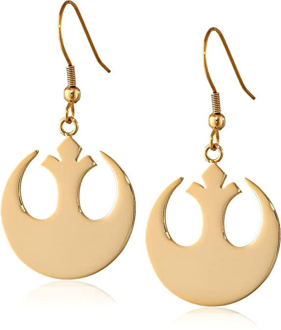 Star Wars Rebel Symbol Gold Plated Stainless Steel Dangle Earrings